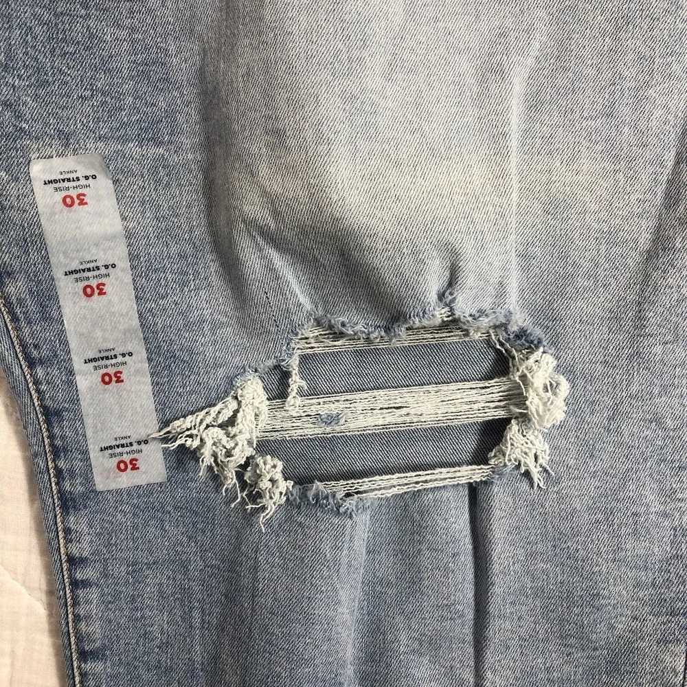 Old Navy Jeans Women's Plus Size 30 Denim Blue Ankle OG Straight High Rise NWT‎